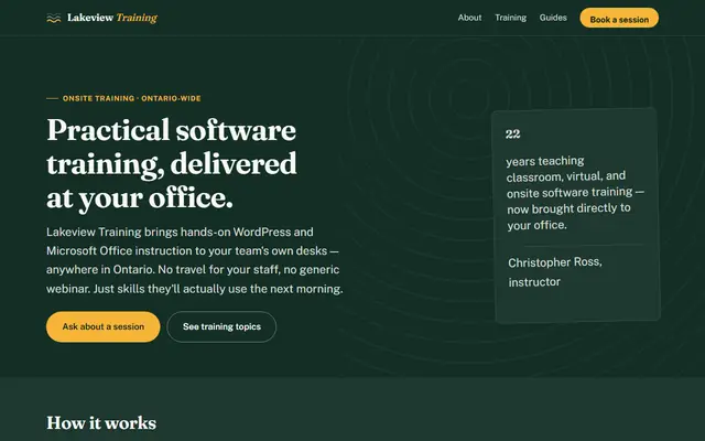 Screenshot of lakeviewtraining.com